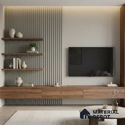 Green Plain Colour Look PN 05920 8 ft x 6 inch Charcoal Panel - 10 mm | Suitable for Feature Wall, TV Unit & Living Room | Width is Subjected to 5% Variation
