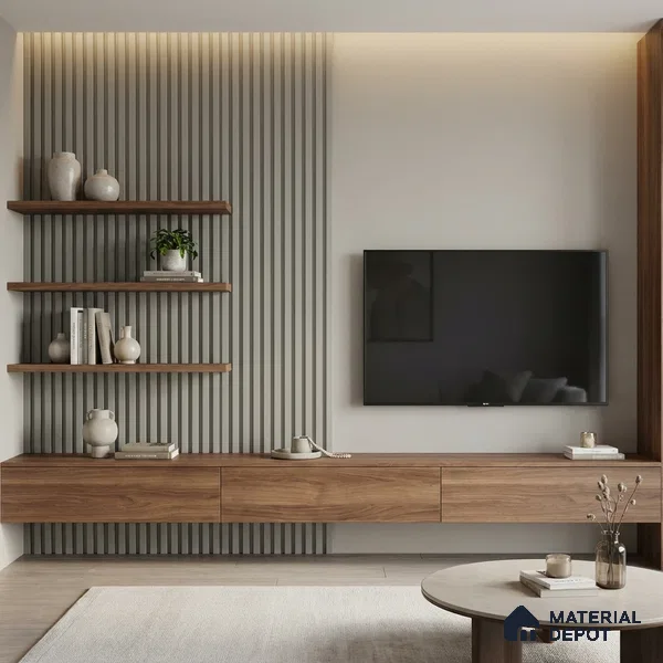 Green Plain Colour Look PN 05920 8 ft x 6 inch Charcoal Panel - 10 mm | Suitable for Feature Wall, TV Unit & Living Room | Width is Subjected to 5% Variation