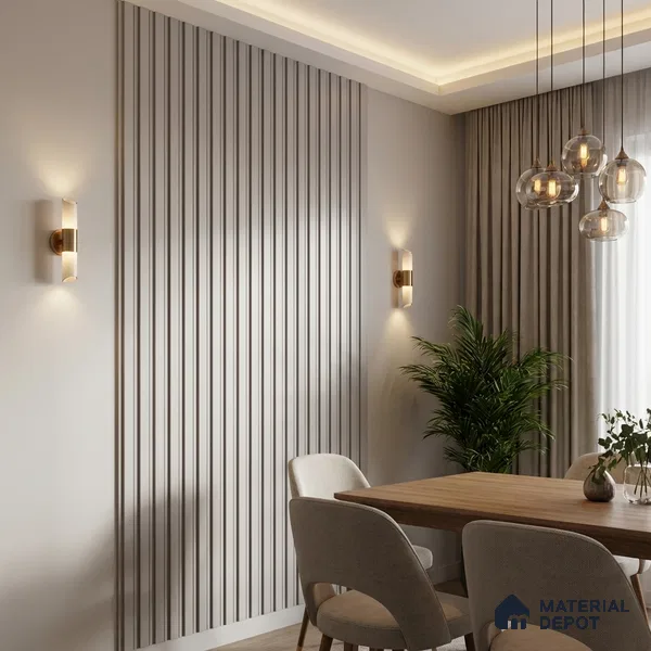 Beige Plain Colour Look PN 05927 8 ft x 6 inch Charcoal Panel - 11 mm | Suitable for Feature Wall, TV Unit & Living Room | Width is Subjected to 5% Variation