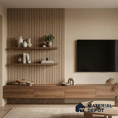 Gold Metallic Look PN 05986 8 ft x 3.8 inch Charcoal Panel - 7 mm | Suitable for Feature Wall, TV Unit & Living Room | Width is Subjected to 5% Variation