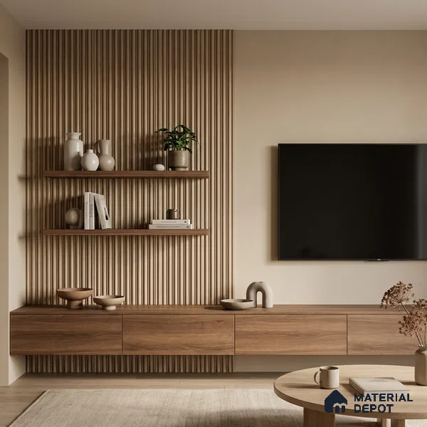 Gold Metallic Look PN 05986 8 ft x 3.8 inch Charcoal Panel - 7 mm | Suitable for Feature Wall, TV Unit & Living Room | Width is Subjected to 5% Variation