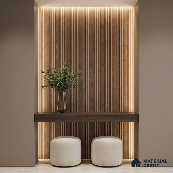 Wooden Look PN 06033 8 ft x 4.9 inch Charcoal Panel - 12 mm | Suitable for Feature Wall, TV Unit & Living Room | Width is Subjected to 5% Variation