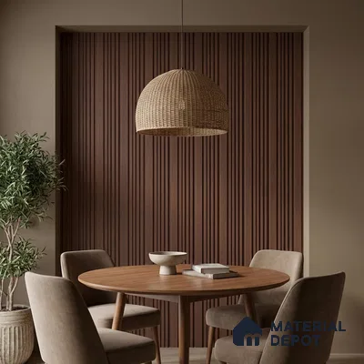 Wooden Look PN 06035 8 ft x 4.9 inch Charcoal Panel - 12 mm | Suitable for Feature Wall, TV Unit & Living Room | Width is Subjected to 5% Variation