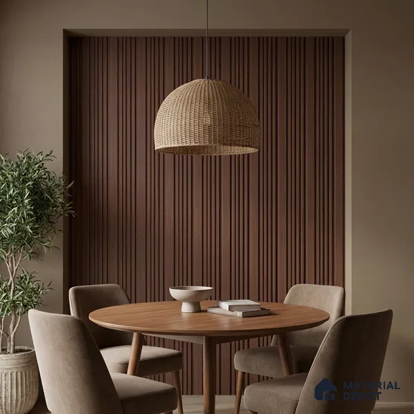 Wooden Look PN 06035 8 ft x 4.9 inch Charcoal Panel - 12 mm | Suitable for Feature Wall, TV Unit & Living Room | Width is Subjected to 5% Variation