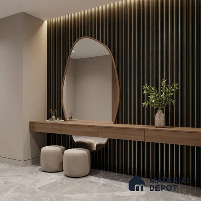 Black Marble Look PN 06043 8 ft x 4.9 inch Charcoal Panel - 12 mm | Suitable for Feature Wall, TV Unit & Living Room | Width is Subjected to 5% Variation