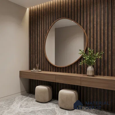 Wooden Look PN 06068 8 ft x 4.9 inch Charcoal Panel - 12 mm | Suitable for Feature Wall, TV Unit & Living Room | Width is Subjected to 5% Variation