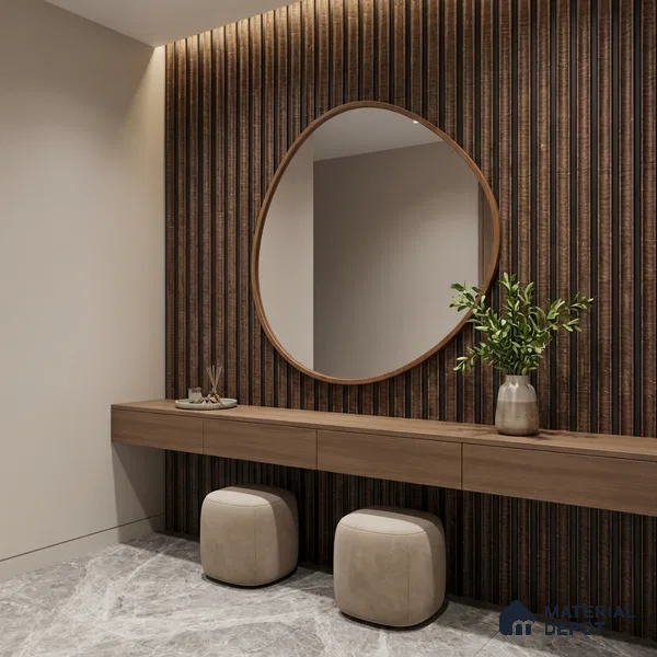 Wooden Look PN 06068 8 ft x 4.9 inch Charcoal Panel - 12 mm | Suitable for Feature Wall, TV Unit & Living Room | Width is Subjected to 5% Variation