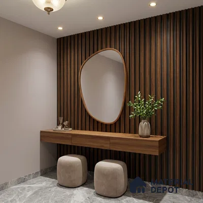 Wooden Look PN 06069 8 ft x 4.9 inch Charcoal Panel - 12 mm | Suitable for Feature Wall, TV Unit & Living Room | Width is Subjected to 5% Variation