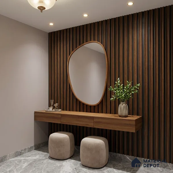 Wooden Look PN 06069 8 ft x 4.9 inch Charcoal Panel - 12 mm | Suitable for Feature Wall, TV Unit & Living Room | Width is Subjected to 5% Variation