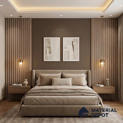 Beige Marble Look PN 06155 9.5 ft x 7.8 inch Charcoal Panel - 12 mm | Suitable for Feature Wall, TV Unit & Living Room | Width is Subjected to 5% Variation