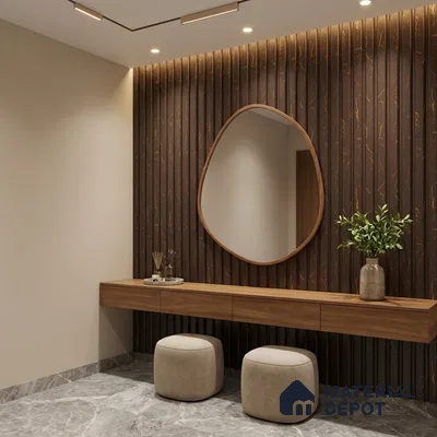 Brown Marble Look PN 06156 9.5 ft x 7.8 inch Charcoal Panel - 12 mm | Suitable for Feature Wall, TV Unit & Living Room | Width is Subjected to 5% Variation