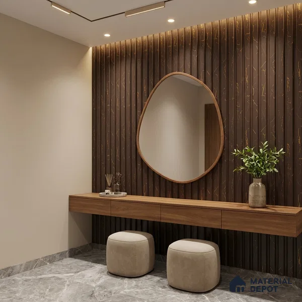 Brown Marble Look PN 06156 9.5 ft x 7.8 inch Charcoal Panel - 12 mm | Suitable for Feature Wall, TV Unit & Living Room | Width is Subjected to 5% Variation