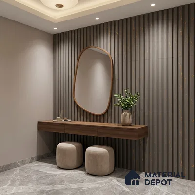 Grey Marble Look PN 06157 9.5 ft x 7.8 inch Charcoal Panel - 12 mm | Suitable for Feature Wall, TV Unit & Living Room | Width is Subjected to 5% Variation