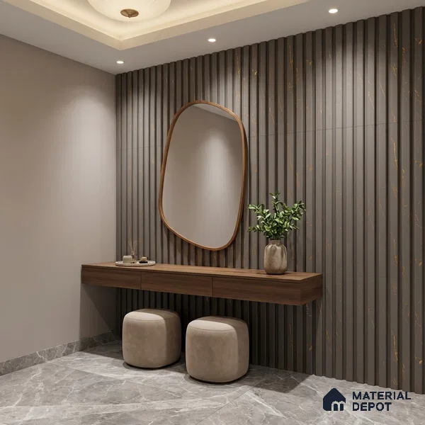 Grey Marble Look PN 06157 9.5 ft x 7.8 inch Charcoal Panel - 12 mm | Suitable for Feature Wall, TV Unit & Living Room | Width is Subjected to 5% Variation