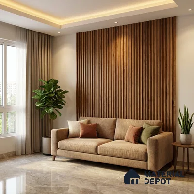 Wooden Look PN 06163 9.5 ft x 7.8 inch Charcoal Panel - 12 mm | Suitable for Feature Wall, TV Unit & Living Room | Width is Subjected to 5% Variation