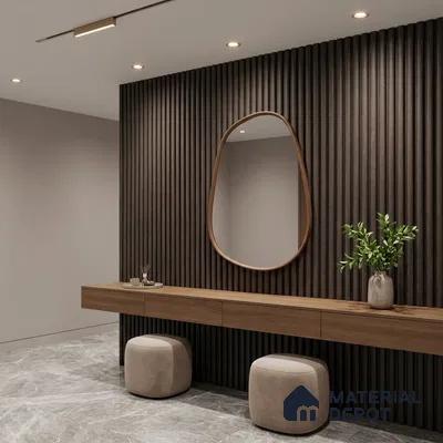 Wooden Look PN 06164 9.5 ft x 7.8 inch Charcoal Panel - 12 mm | Suitable for Feature Wall, TV Unit & Living Room | Width is Subjected to 5% Variation