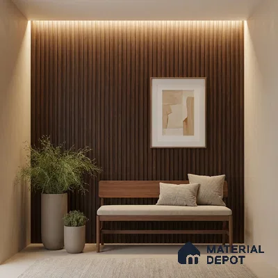 Wooden Look PN 06167 9.5 ft x 7.8 inch Charcoal Panel - 12 mm | Suitable for Feature Wall, TV Unit & Living Room | Width is Subjected to 5% Variation