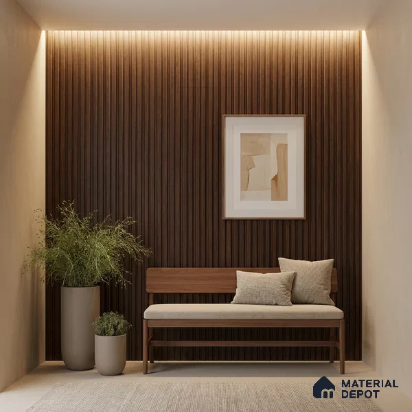 Wooden Look PN 06167 9.5 ft x 7.8 inch Charcoal Panel - 12 mm | Suitable for Feature Wall, TV Unit & Living Room | Width is Subjected to 5% Variation