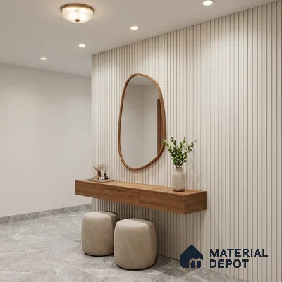 White Plain Colour Look PN 06217 B 9.5 ft x 4.7 inch Charcoal Panel - 12 mm | Suitable for Feature Wall, TV Unit & Living Room | Width is Subjected to 5% Variation