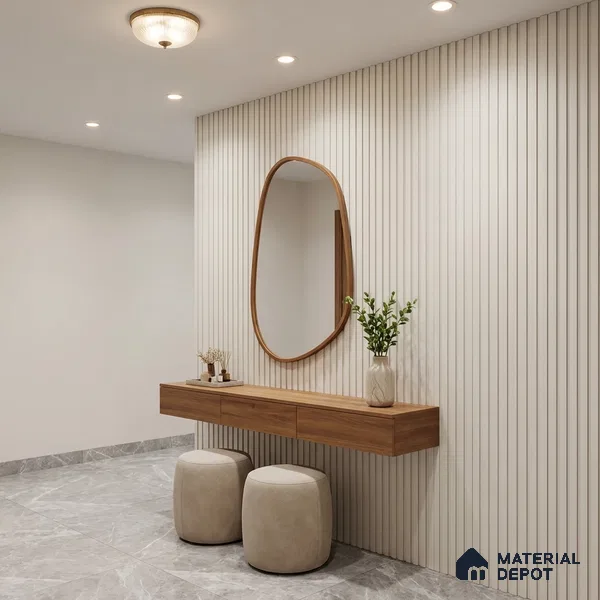 White Plain Colour Look PN 06217 B 9.5 ft x 4.7 inch Charcoal Panel - 12 mm | Suitable for Feature Wall, TV Unit & Living Room | Width is Subjected to 5% Variation