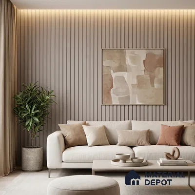 Grey Plain Colour Look PN 06219 9.5 ft x 4.7 inch Charcoal Panel - 12 mm | Suitable for Feature Wall, TV Unit & Living Room | Width is Subjected to 5% Variation