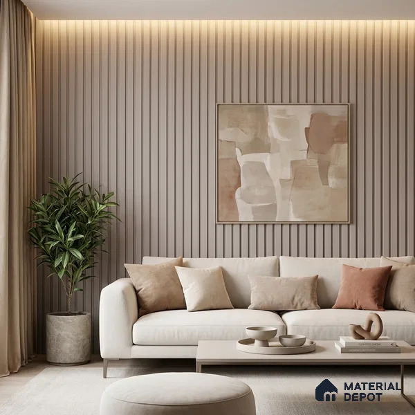 Grey Plain Colour Look PN 06219 9.5 ft x 4.7 inch Charcoal Panel - 12 mm | Suitable for Feature Wall, TV Unit & Living Room | Width is Subjected to 5% Variation