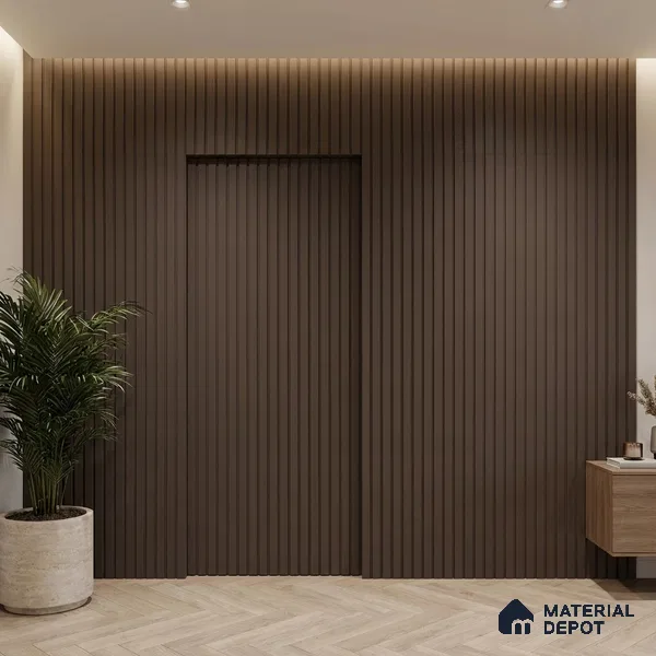 Brown Plain Colour Look PN 06224 9.5 ft x 4.7 inch Charcoal Panel - 12 mm | Suitable for Feature Wall, TV Unit & Living Room | Width is Subjected to 5% Variation