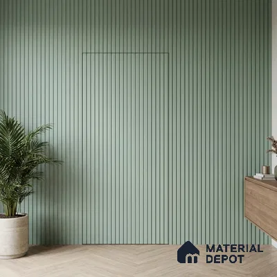 Green Plain Colour Look PN 06226 B 9.5 ft x 4.7 inch Charcoal Panel - 12 mm | Suitable for Feature Wall, TV Unit & Living Room | Width is Subjected to 5% Variation