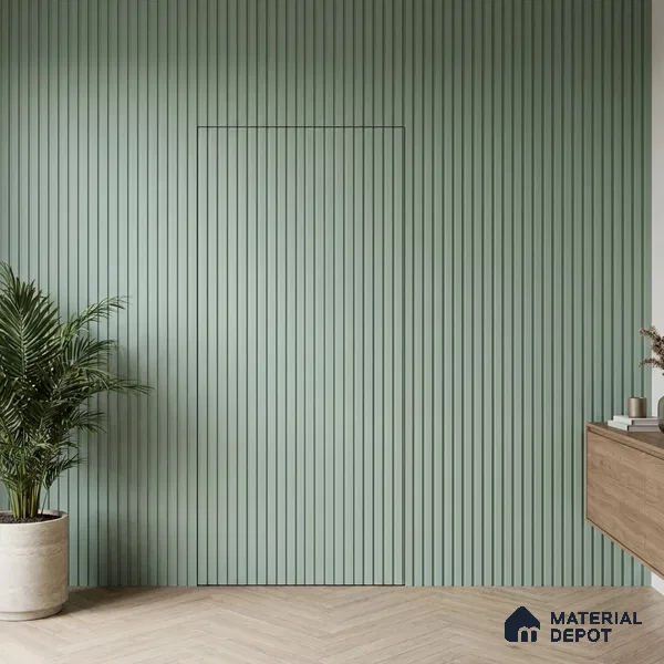 Green Plain Colour Look PN 06226 B 9.5 ft x 4.7 inch Charcoal Panel - 12 mm | Suitable for Feature Wall, TV Unit & Living Room | Width is Subjected to 5% Variation