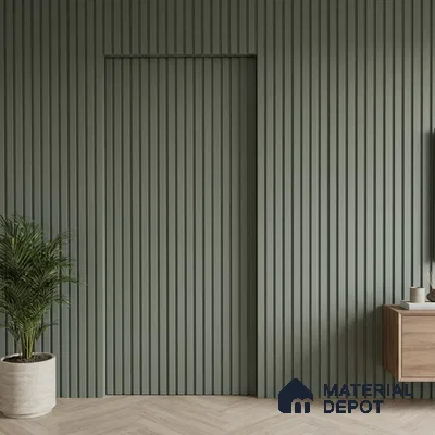 Green Plain Colour Look PN 06228 9.5 ft x 4.7 inch Charcoal Panel - 12 mm | Suitable for Feature Wall, TV Unit & Living Room | Width is Subjected to 5% Variation