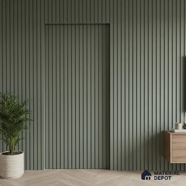 Green Plain Colour Look PN 06228 9.5 ft x 4.7 inch Charcoal Panel - 12 mm | Suitable for Feature Wall, TV Unit & Living Room | Width is Subjected to 5% Variation
