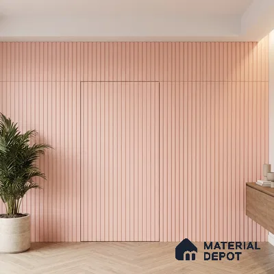 Pink Plain Colour Look PN 06229 9.5 ft x 4.7 inch Charcoal Panel - 12 mm | Suitable for Feature Wall, TV Unit & Living Room | Width is Subjected to 5% Variation