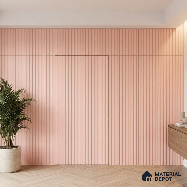 Pink Plain Colour Look PN 06229 9.5 ft x 4.7 inch Charcoal Panel - 12 mm | Suitable for Feature Wall, TV Unit & Living Room | Width is Subjected to 5% Variation