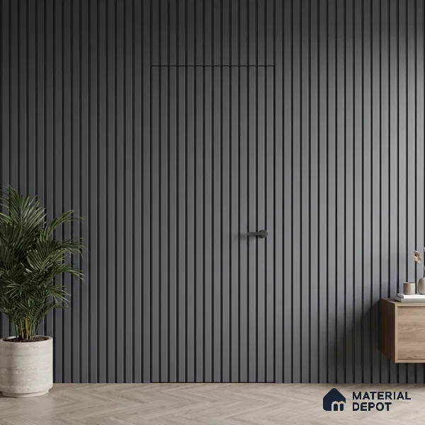 Grey Plain Colour Look PN 06230 9.5 ft x 4.7 inch Charcoal Panel - 12 mm | Suitable for Feature Wall, TV Unit & Living Room | Width is Subjected to 5% Variation