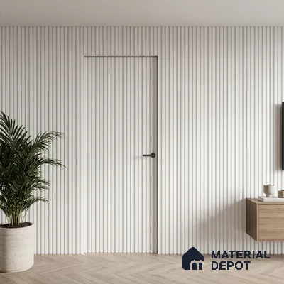 White Plain Colour Look PN 06232 9.5 ft x 4.7 inch Charcoal Panel - 12 mm | Suitable for Feature Wall, TV Unit & Living Room | Width is Subjected to 5% Variation