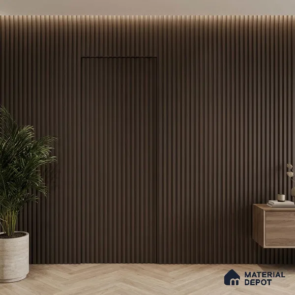 Brown Plain Colour Look PN 06234 9.5 ft x 4.7 inch Charcoal Panel - 12 mm | Suitable for Feature Wall, TV Unit & Living Room | Width is Subjected to 5% Variation