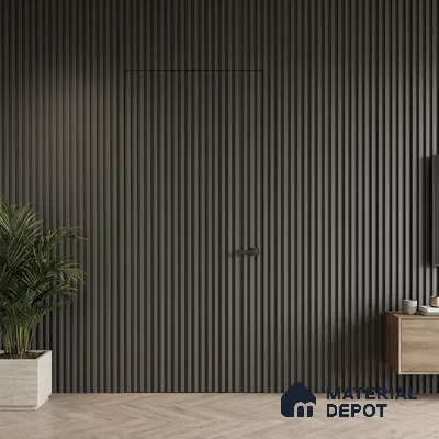 Grey Plain Colour Look PN 06235 9.5 ft x 4.7 inch Charcoal Panel - 12 mm | Suitable for Feature Wall, TV Unit & Living Room | Width is Subjected to 5% Variation