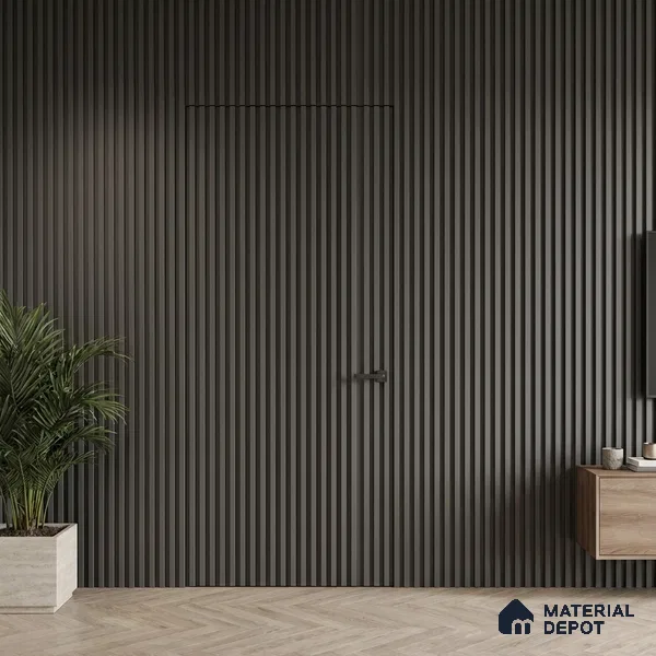 Grey Plain Colour Look PN 06235 9.5 ft x 4.7 inch Charcoal Panel - 12 mm | Suitable for Feature Wall, TV Unit & Living Room | Width is Subjected to 5% Variation