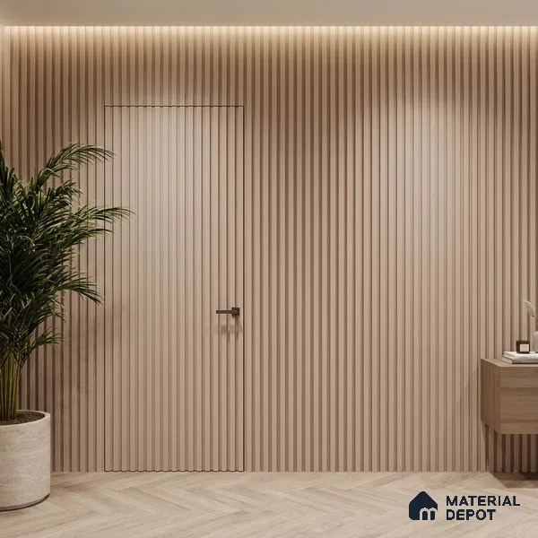 Beige Plain Colour Look PN 06236 B 9.5 ft x 4.7 inch Charcoal Panel - 12 mm | Suitable for Feature Wall, TV Unit & Living Room | Width is Subjected to 5% Variation