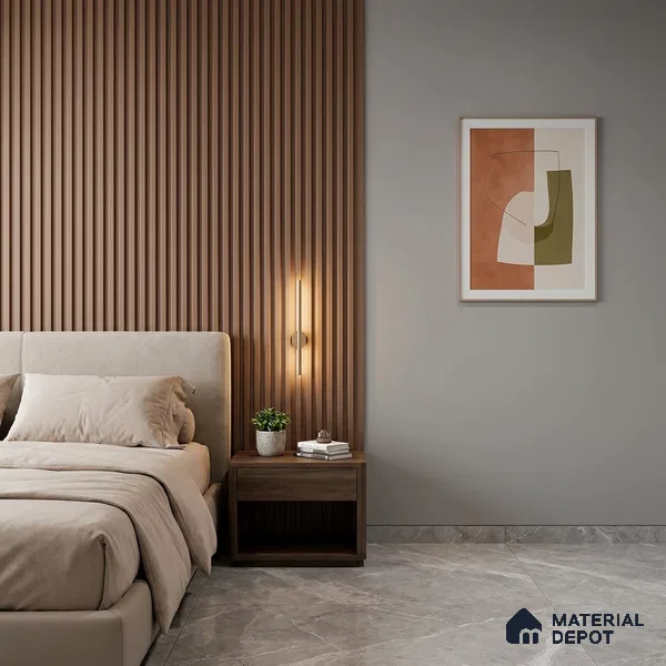 Brown Plain Colour Look PN 06240 9.5 ft x 4.7 inch Charcoal Panel - 12 mm | Suitable for Feature Wall, TV Unit & Living Room | Width is Subjected to 5% Variation