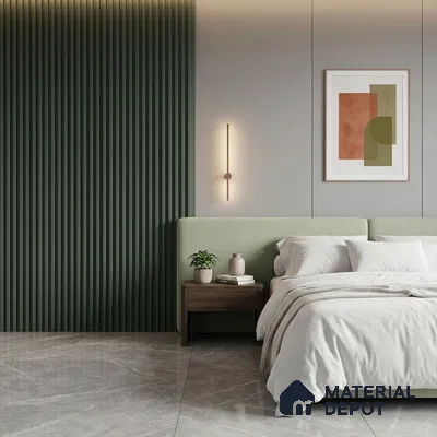 Green Plain Colour Look PN 06244 9.5 ft x 4.7 inch Charcoal Panel - 12 mm | Suitable for Feature Wall, TV Unit & Living Room | Width is Subjected to 5% Variation