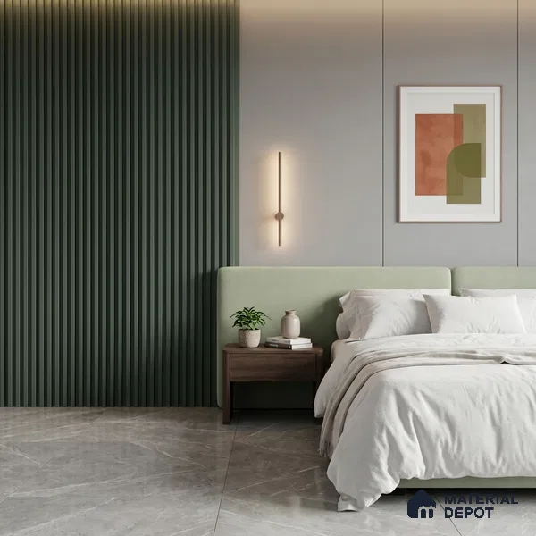 Green Plain Colour Look PN 06244 9.5 ft x 4.7 inch Charcoal Panel - 12 mm | Suitable for Feature Wall, TV Unit & Living Room | Width is Subjected to 5% Variation