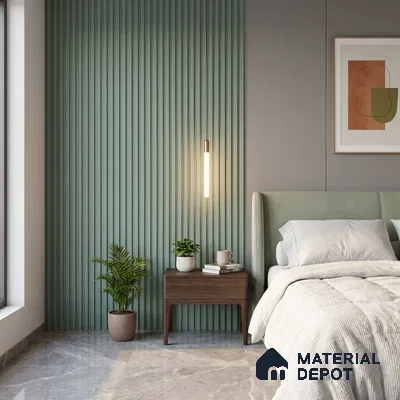 Green Plain Colour Look PN 06245 9.5 ft x 4.7 inch Charcoal Panel - 12 mm | Suitable for Feature Wall, TV Unit & Living Room | Width is Subjected to 5% Variation