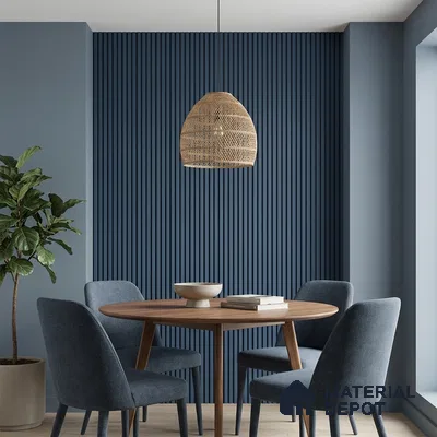 Blue Plain Colour Look PN 06246 9.5 ft x 4.7 inch Charcoal Panel - 12 mm | Suitable for Feature Wall, TV Unit & Living Room | Width is Subjected to 5% Variation