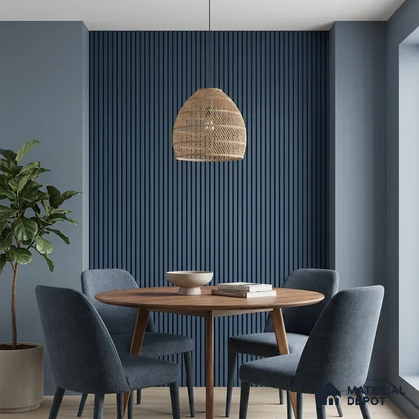 Blue Plain Colour Look PN 06246 9.5 ft x 4.7 inch Charcoal Panel - 12 mm | Suitable for Feature Wall, TV Unit & Living Room | Width is Subjected to 5% Variation