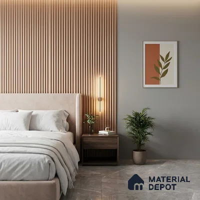 Pink Metallic Look PN 06248 9.5 ft x 4.7 inch Charcoal Panel - 12 mm | Suitable for Feature Wall, TV Unit & Living Room | Width is Subjected to 5% Variation