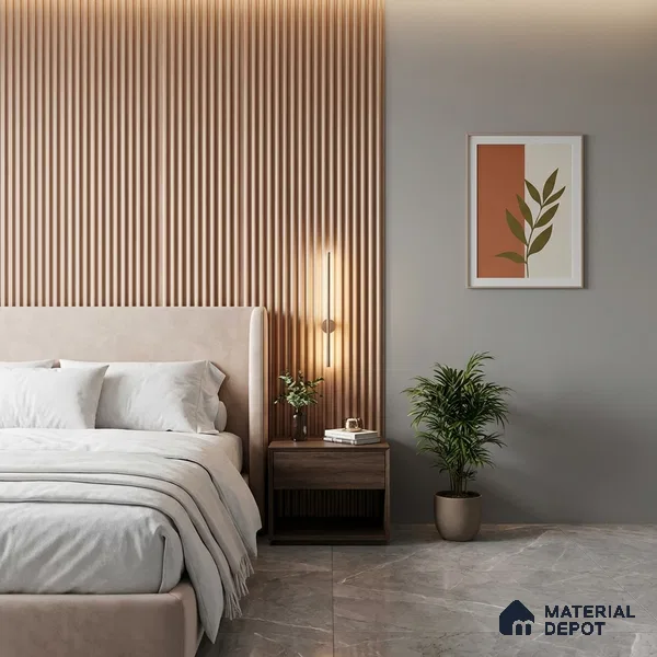 Pink Metallic Look PN 06248 9.5 ft x 4.7 inch Charcoal Panel - 12 mm | Suitable for Feature Wall, TV Unit & Living Room | Width is Subjected to 5% Variation