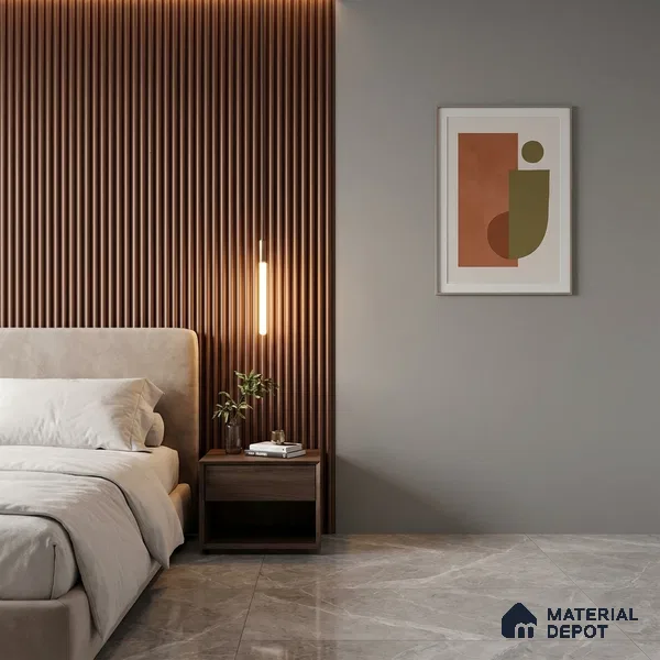 Brown Metallic Look PN 06250 9.5 ft x 4.7 inch Charcoal Panel - 12 mm | Suitable for Feature Wall, TV Unit & Living Room | Width is Subjected to 5% Variation