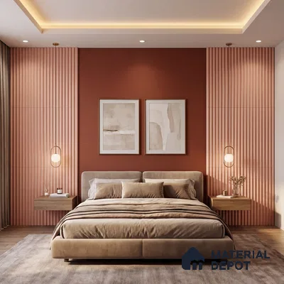 Pink Metallic Look PN 06251 9.5 ft x 4.7 inch Charcoal Panel - 12 mm | Suitable for Feature Wall, TV Unit & Living Room | Width is Subjected to 5% Variation