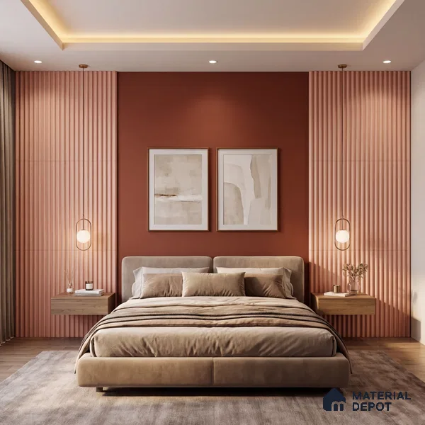 Pink Metallic Look PN 06251 9.5 ft x 4.7 inch Charcoal Panel - 12 mm | Suitable for Feature Wall, TV Unit & Living Room | Width is Subjected to 5% Variation